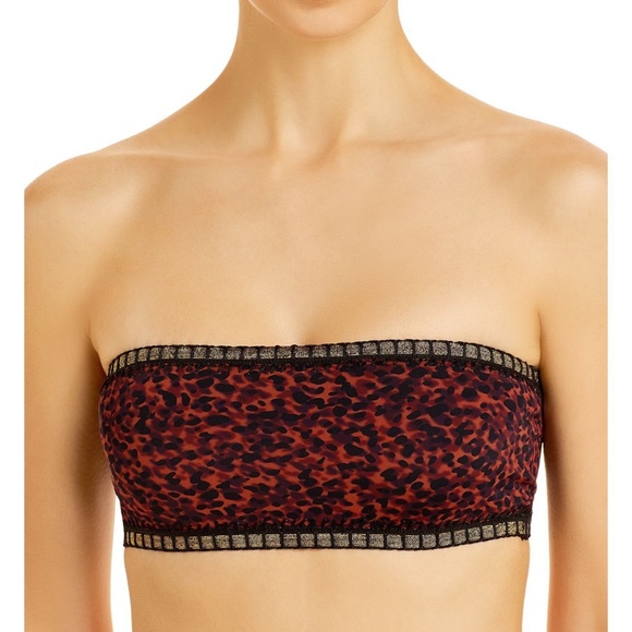 NWT Platinum Crochet Trim Bandeau Swim Bathing Suit by Solange Ferrarini - Picture 1 of 5